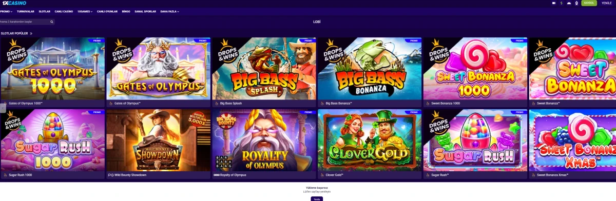 1X Casino ekran görüntüsü
