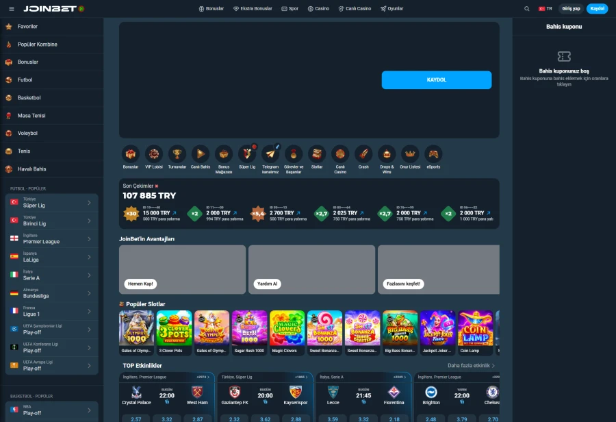 Joinbet ekran görüntüsü