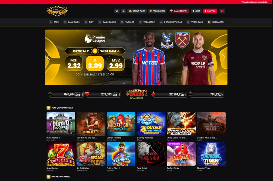 Vegasslot ekran görüntüsü